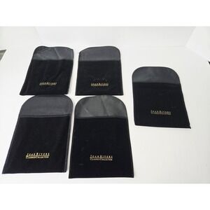 Joan Rivers Classic Collection black velvet jewlery‎ pouch lot of 5 6"